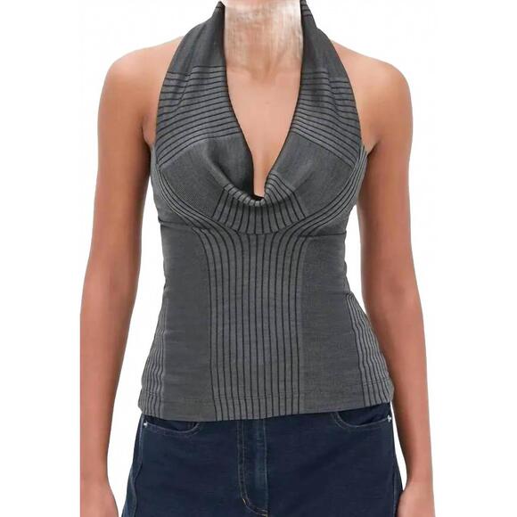 NEW IRO rolf blouse in charcoal